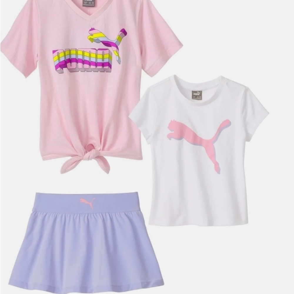 Puma Kids Pajama Set - Pink, White, and Lavender